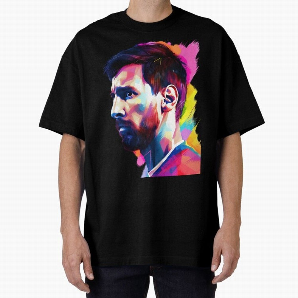 The King Leo Messi Legend Oversized T-Shirt Spotlight Global Football Passion for FIFA World Cup 2026 USA Canada Mexico, Connected to CR7 and Messi, Portugal, Supporter Pride, Iconic Celebrations, Legendary Names and Global Match Day Energy; Ideal