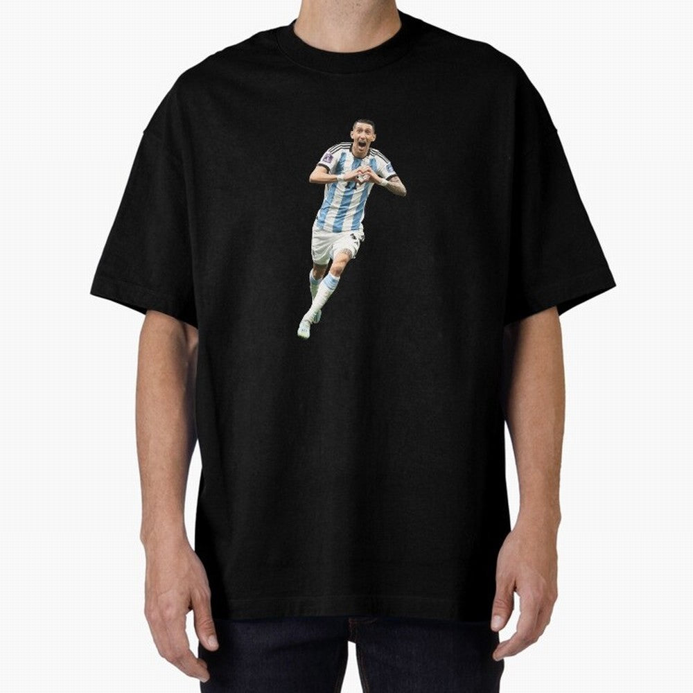 Angel Di Maria Oversized T-Shirt Follow FIFA World Cup 2026 USA Canada Mexico for Fans of Messi and Cristiano Ronaldo and England, France and Netherlands, Bringing Supporter Pride, Iconic Celebrations, Legendary Names and Global Match Day Energy;