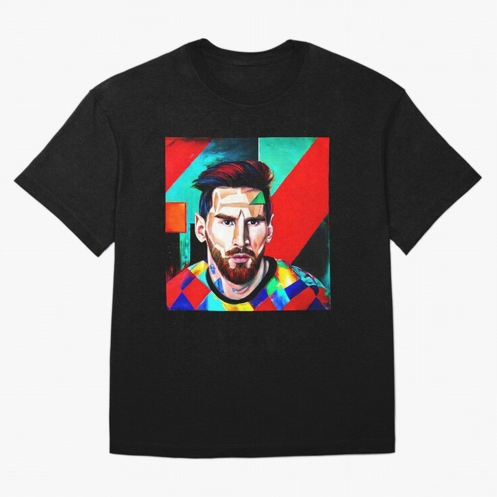 colorful Messi Oversized T-Shirt Honor Football Greatness during FIFA World Cup 2026 Spirit, Driven by Spain, Mbappe and Neymar, Sports Nostalgia, International Competition, Famous Players and Unforgettable Victories; Great for Watch Parties,