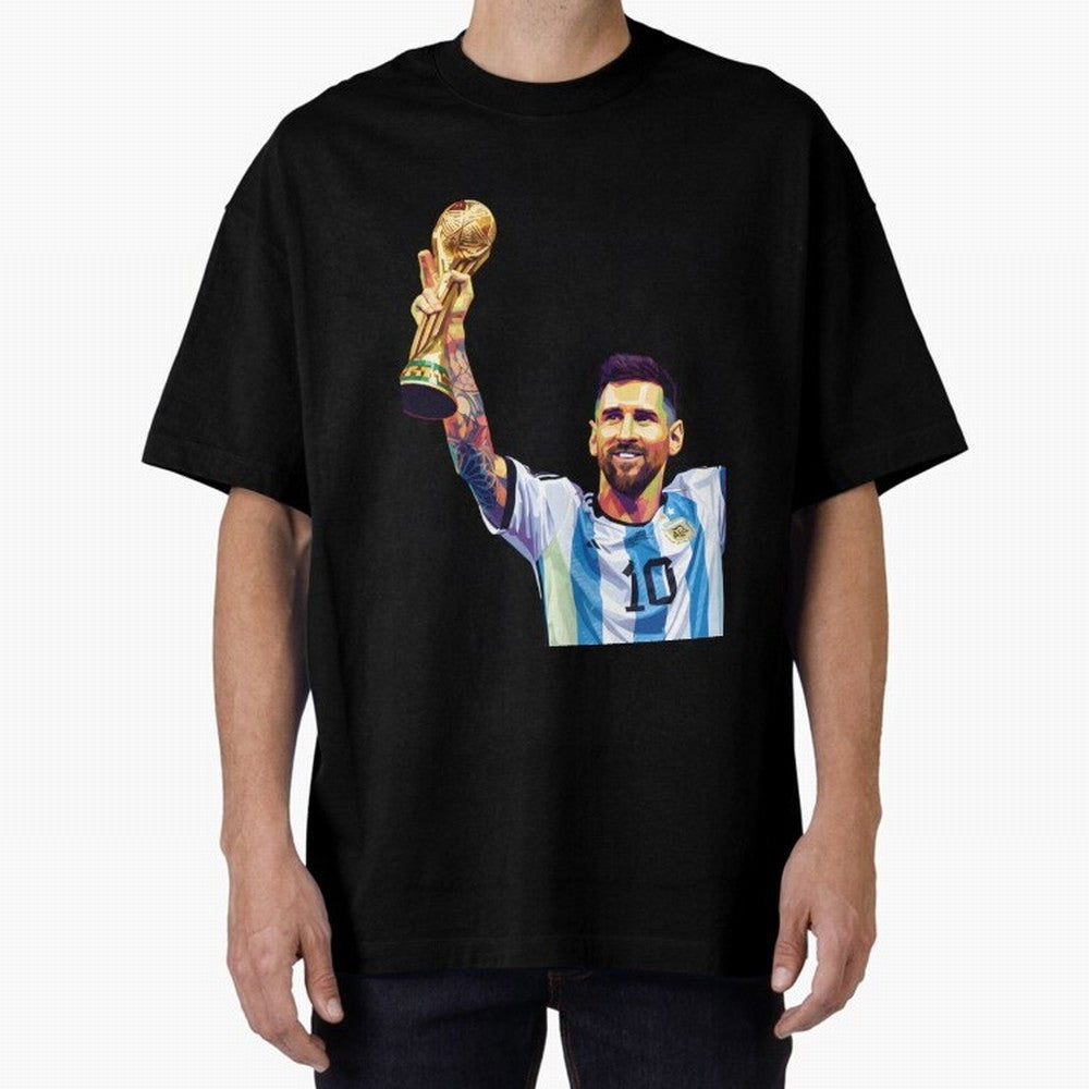 Messi wpap pop art Oversized T-Shirt Join Supporters Worldwide for FIFA World Cup 2026 USA Canada Mexico for Fans of CR7 and Messi and France and Portugal, Bringing Supporter Pride, Iconic Celebrations, Legendary Names and Global Match Day Energy;
