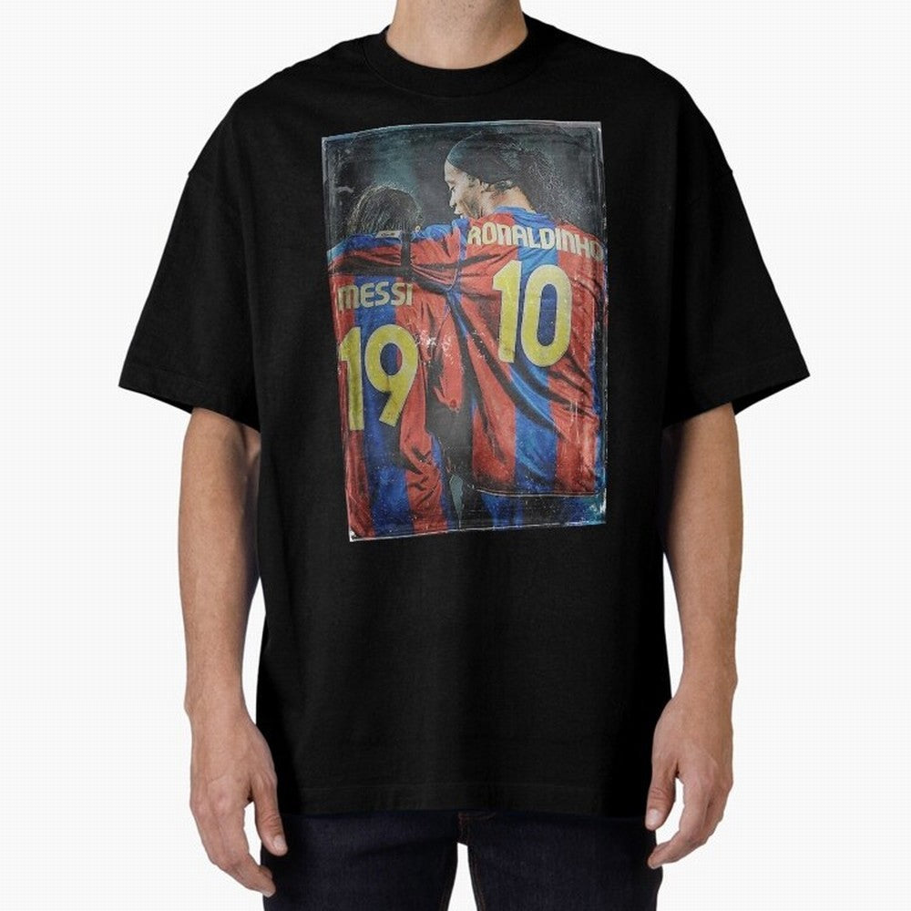 Messi and Ronaldinho Oversized T-Shirt Bring Match Day Fire to the FIFA World Cup 2026 Journey through Messi Highlights, Spain Pride, Stadium Memories, Football Loyalty, International Chants and Championship Tradition; Great for Watch Parties,