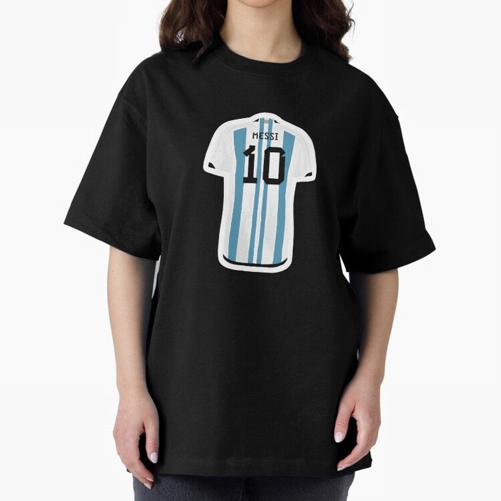 Messi Jersey Oversized T-Shirt Feel International Energy from Match Day Hype around FIFA World Cup 2026 USA Canada Mexico, Haaland, Germany, Goal Celebration Energy, Supporter Heritage, Football Icons and Worldwide Tournament Joy; Ideal for