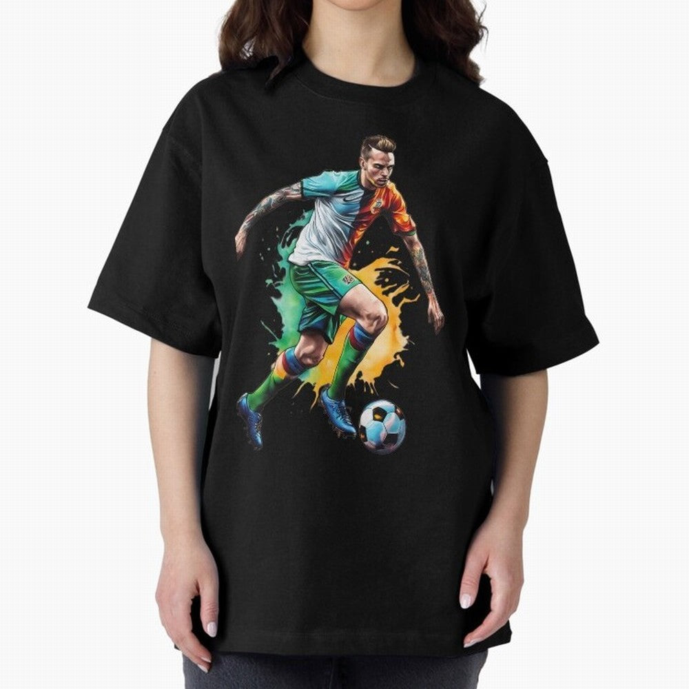 Football Soccer Art Classic T-Shirt Live the Energy of FIFA World Cup 2026 Spirit, with Argentina and Brazil, Messi, CR7 and Mbappe, Sports Nostalgia, International Competition, Famous Players and Unforgettable Victories; Ideal for Fans Who Follow