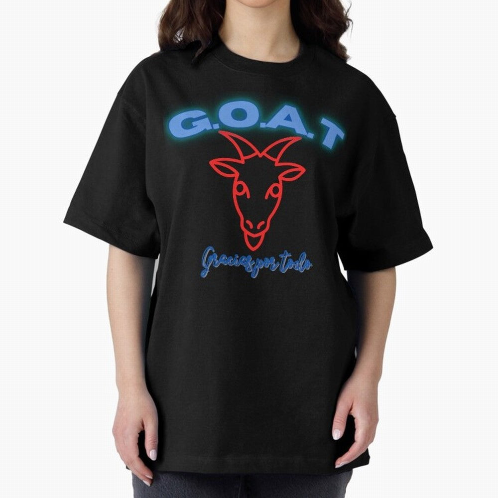 Lionel Messi THANKS GOAT Shirt Oversized T-Shirt Support the Legends of FIFA World Cup 2026 Group Stage for Fans of Messi and Spain and Netherlands, Bringing Match Day Excitement, Supporter Culture, Golden Goals and Global Football Passion; Ideal
