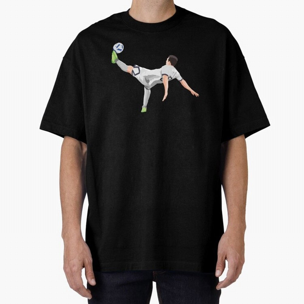 Messi Bicycle Kick Oversized T-Shirt Bring a Champion Mindset to FIFA World Cup 2026 Highlighting Cristiano Ronaldo, Haaland and CR7, Argentina and Brazil Energy, Vintage Soccer Flavor, Modern Football Stars, National Flags and Final Night Emotion;