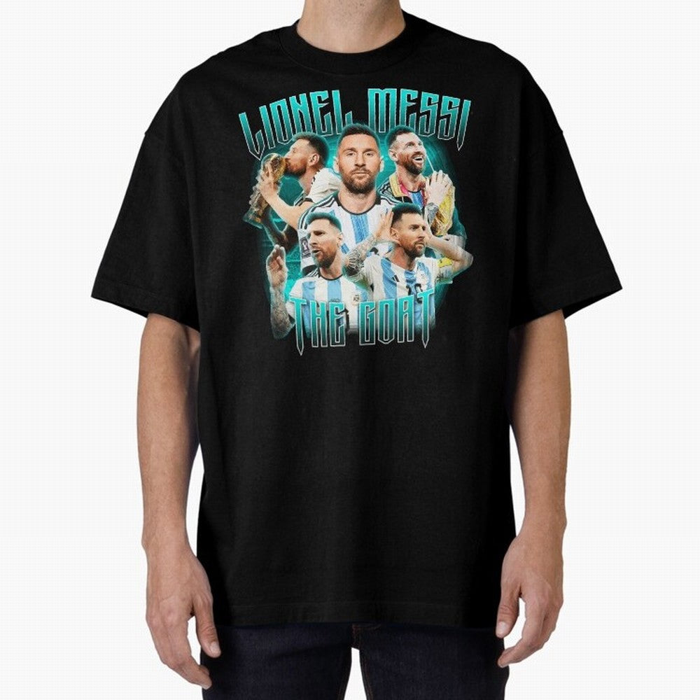 Messi Pop Art Portrait Oversized T-Shirt Celebrate Every Goal in FIFA World Cup 2026 Spirit, Made for Germany, Haaland and Mbappe, Classic Soccer Heritage, Championship Pressure, Fan Loyalty and International Pride; Perfect for Fans, Collectors,