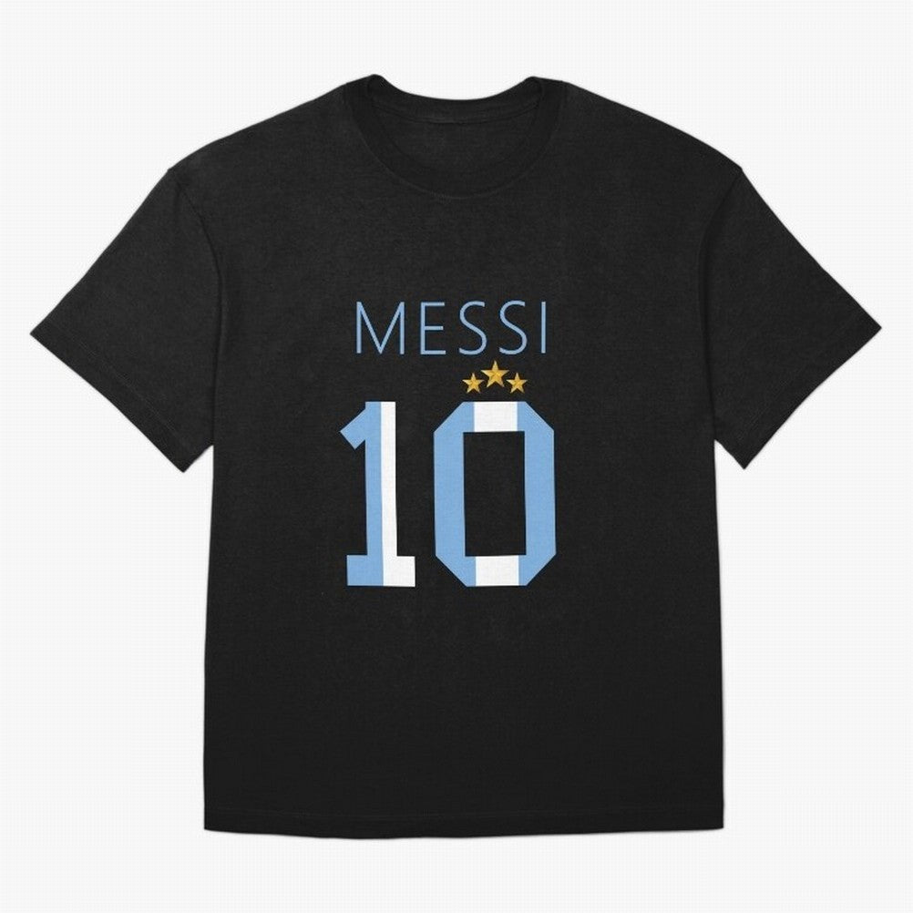 Messi argentina number 10 with 3 stars ver 1 Classic T-Shirt Get Ready for the FIFA World Cup 2026 Journey through Mbappe and Neymar Highlights, Brazil, Portugal and Argentina Pride, Football History, Final Match Energy, Crowd Noise and Once in a