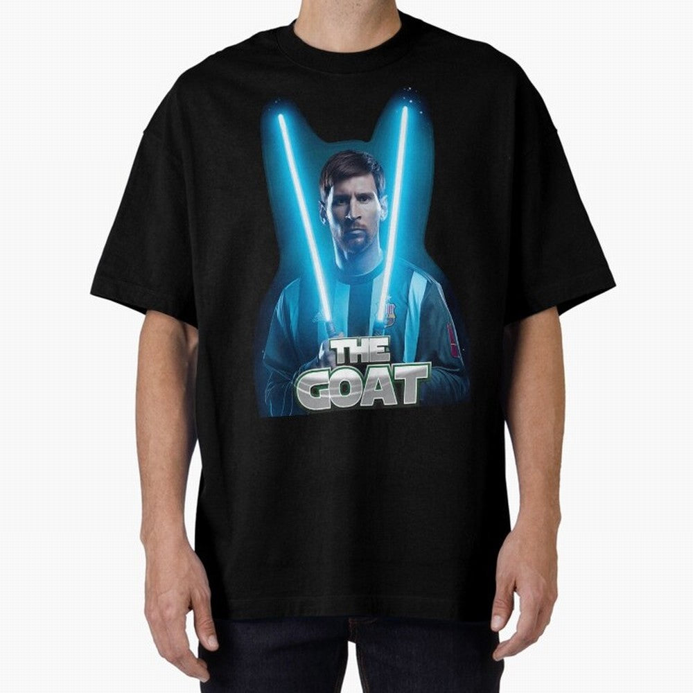 Messi Pop Art Portrait Oversized T-Shirt Back the Journey through FIFA World Cup 2026 Group Stage for Fans of Mbappe and Neymar and Germany, Bringing Football Passion, Legendary Performances, Festival Vibes and Supporter Community; Ideal for