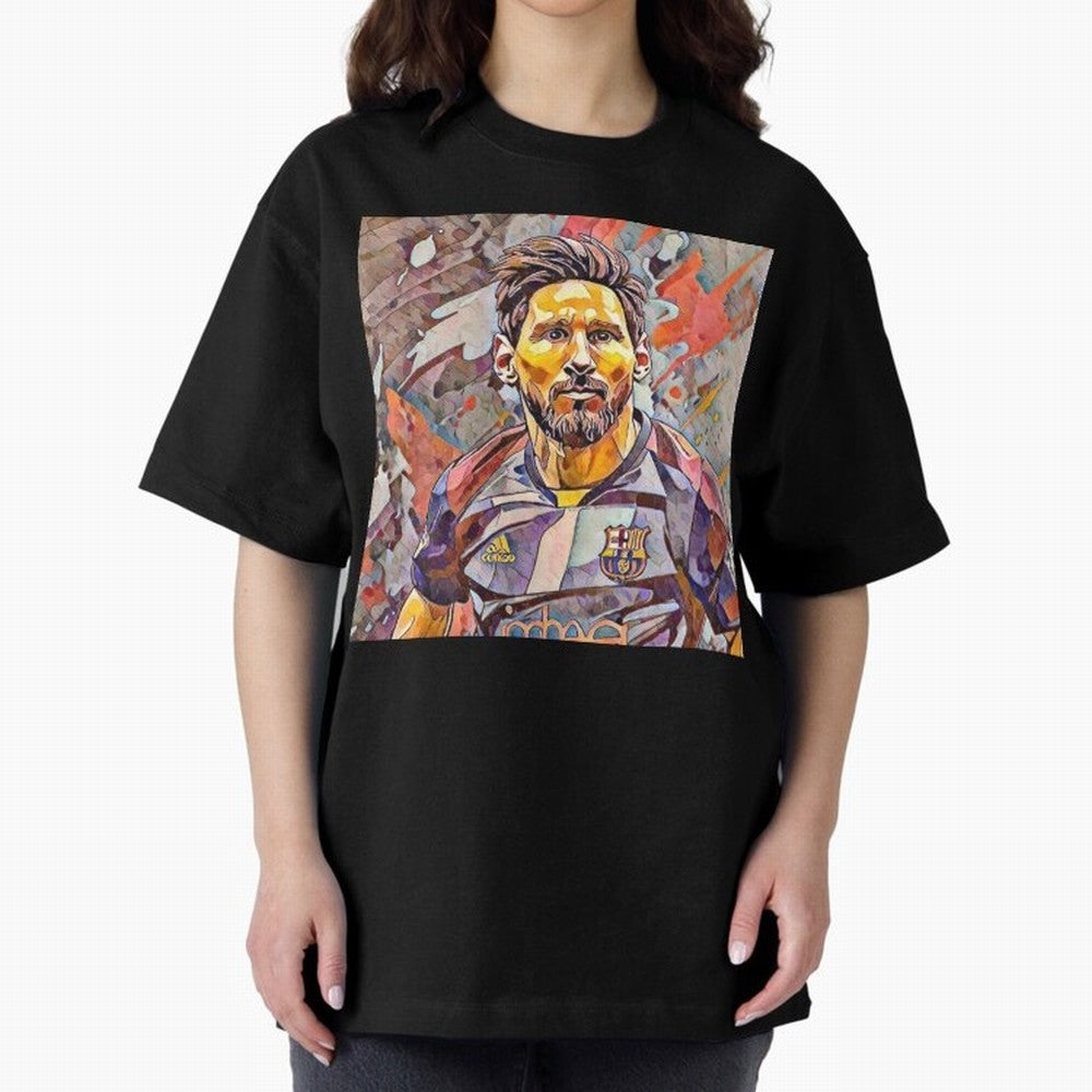 Messi art Oversized T-Shirt Bring Bold Fan Energy to FIFA World Cup 2026 USA Canada Mexico Spirit, with England and Germany, Messi, CR7 and Mbappe, Football History, Final Match Energy, Crowd Noise and Once in a Lifetime Moments; Made for Die Hard