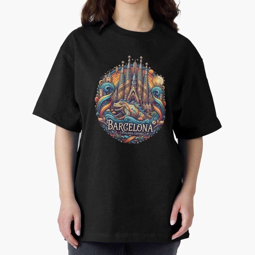 BARCELONA Oversized T-Shirt Honor the Football Icons of FIFA World Cup 2026 USA Canada Mexico for Fans of Neymar and England, Bringing Classic Soccer Heritage, Championship Pressure, Fan Loyalty and International Pride; Made for Collectors Who