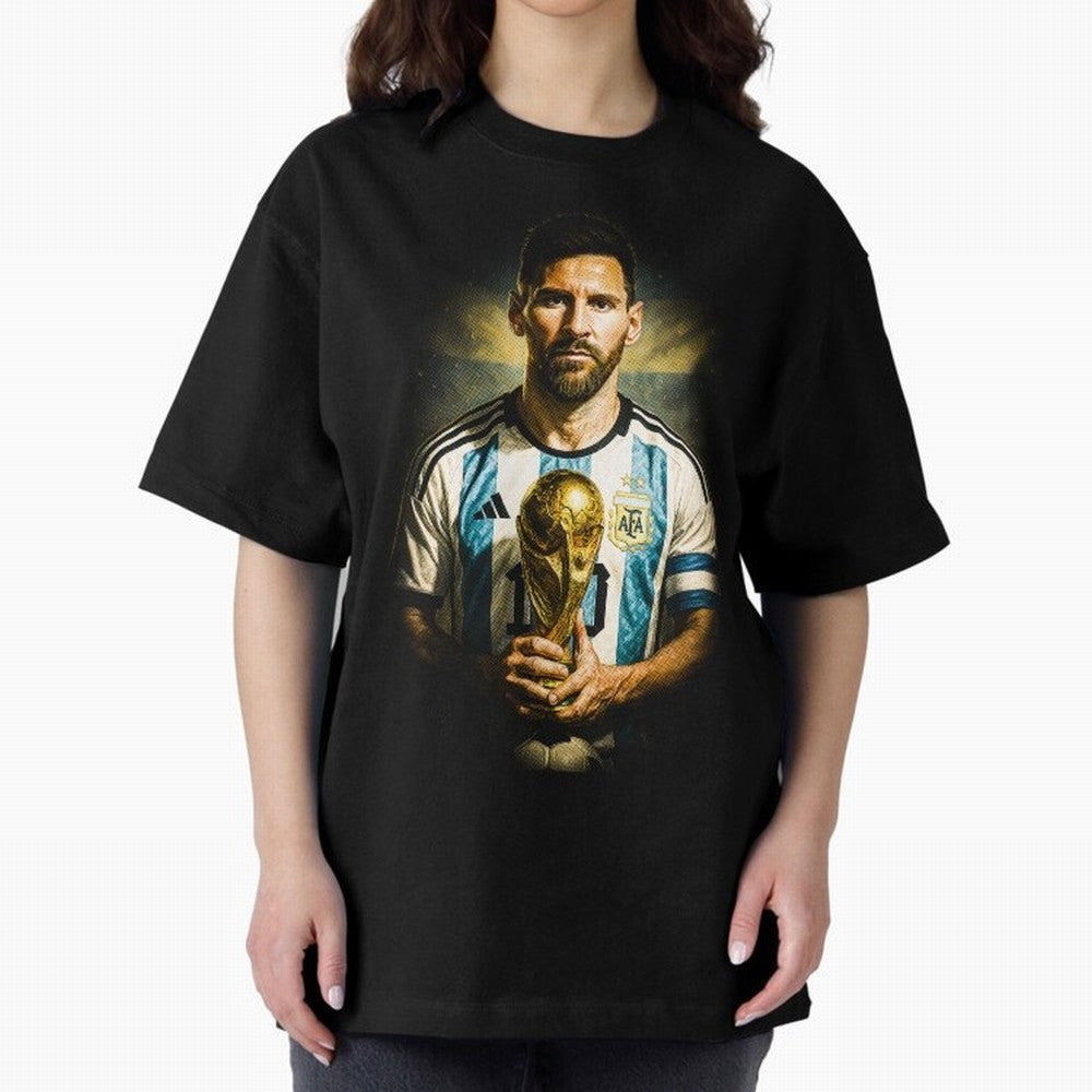 Lionel Messi Classic T-Shirt Experience the Global Stage of Match Day Hype around FIFA World Cup 2026 Group Stage, Messi and Cristiano Ronaldo, France and Portugal, Fan Favorite Moments, National Team Passion, Big Match Drama and Soccer History;