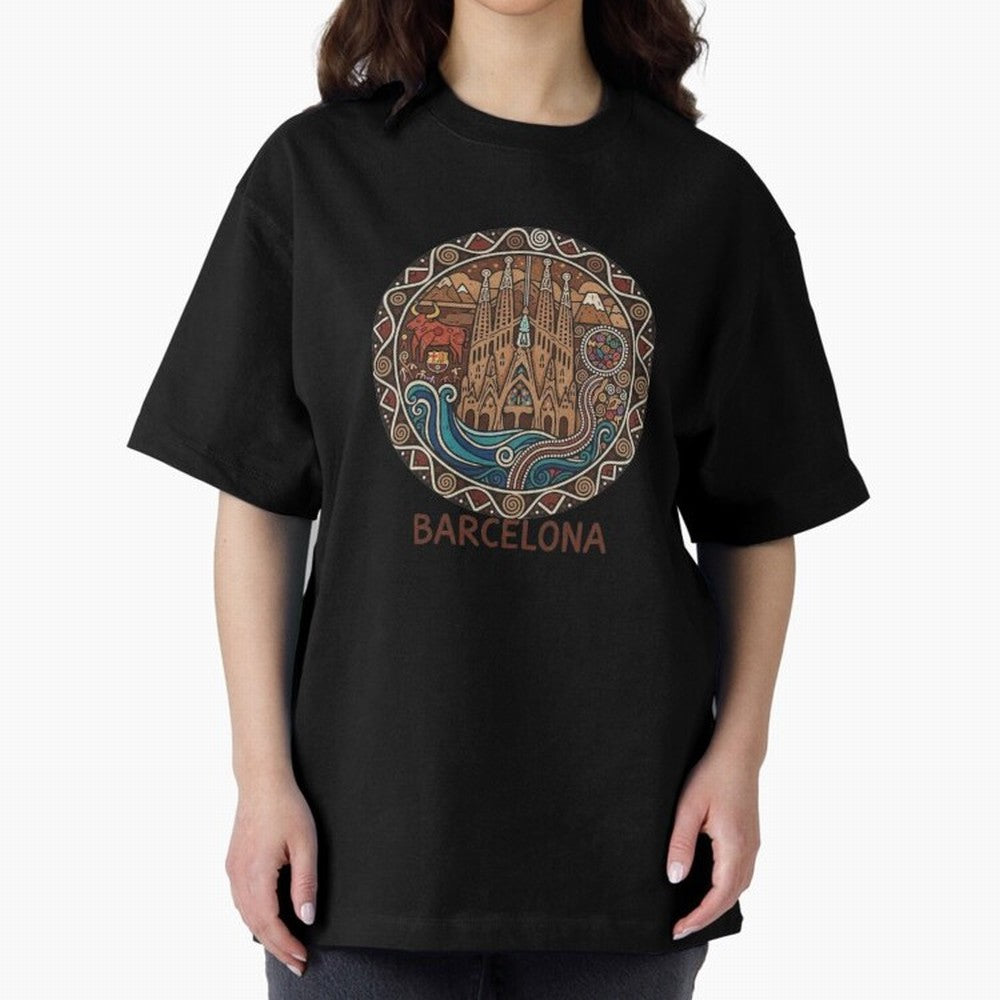 BARCELONA Oversized T-Shirt Celebrate Football Dreams Across FIFA World Cup 2026 Built around Cristiano Ronaldo, Haaland and CR7, Brazil Energy, Vintage Soccer Flavor, Modern Football Stars, National Flags and Final Night Emotion; Ideal for