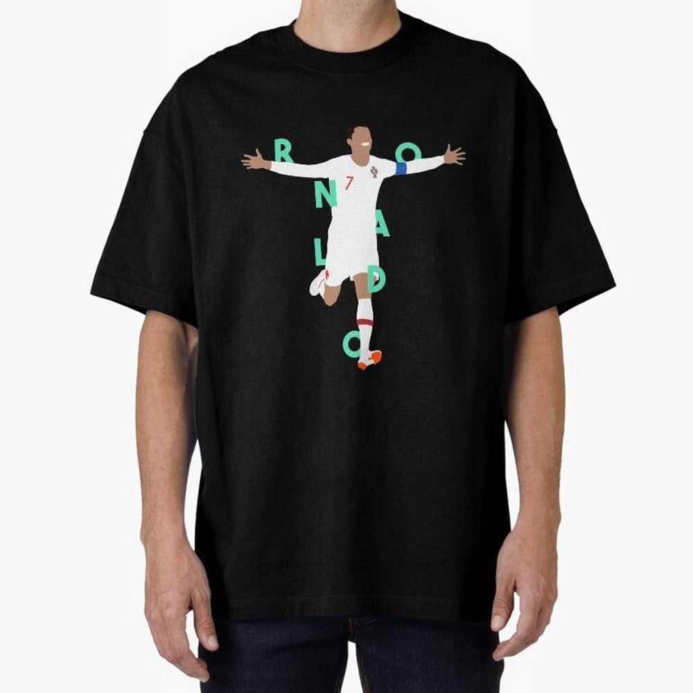 Ronaldo (Mint Green) Oversized T-Shirt Support Your Favorite Stars during FIFA World Cup 2026 USA Canada Mexico Highlighting Haaland, England and Germany Energy, Classic Soccer Heritage, Championship Pressure, Fan Loyalty and International Pride;