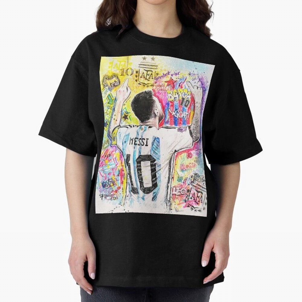 Lionel Messi Oversized T-Shirt Bring a Vintage Feel to FIFA World Cup 2026 Group Stage Inspired by Messi and Cristiano Ronaldo, Argentina Energy, Football Festival Excitement, Trophy Ambitions, Country Rivalries and Star Player Buzz; Perfect for