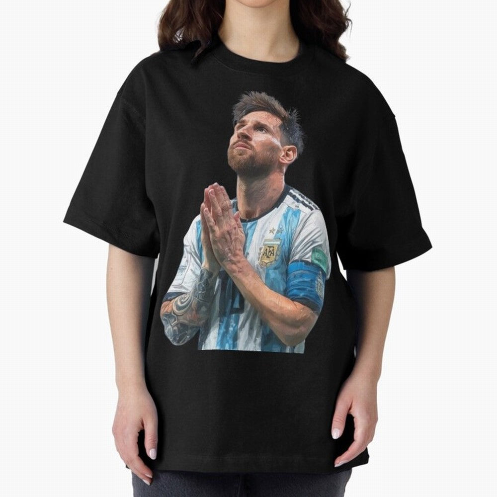 Argentina Messi Football Oversized T-Shirt Honor the Beautiful Game during the FIFA World Cup 2026 Group Stage Journey through CR7 Highlights, Portugal, Spain and Germany Pride, Soccer Culture, Superstar Moments, National Team Dreams and