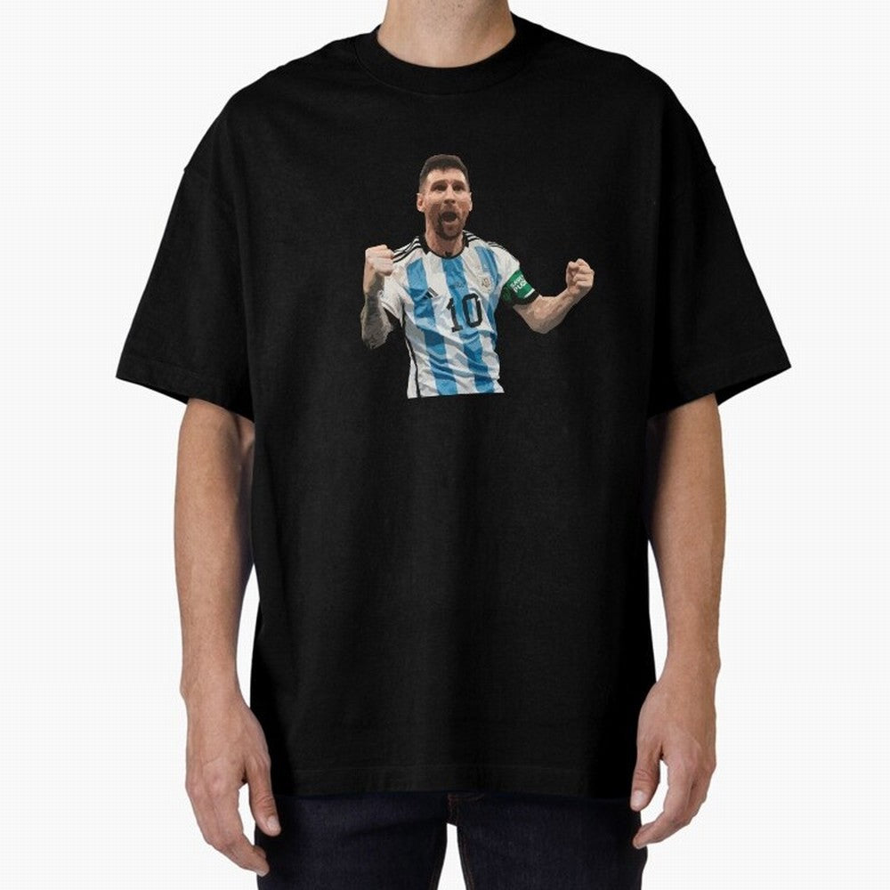 Messi World Champion #2 Oversized T-Shirt Honor the Football Icons of Match Day Hype around FIFA World Cup 2026 USA Canada Mexico, Messi and Cristiano Ronaldo, Argentina, Classic Soccer Heritage, Championship Pressure, Fan Loyalty and International