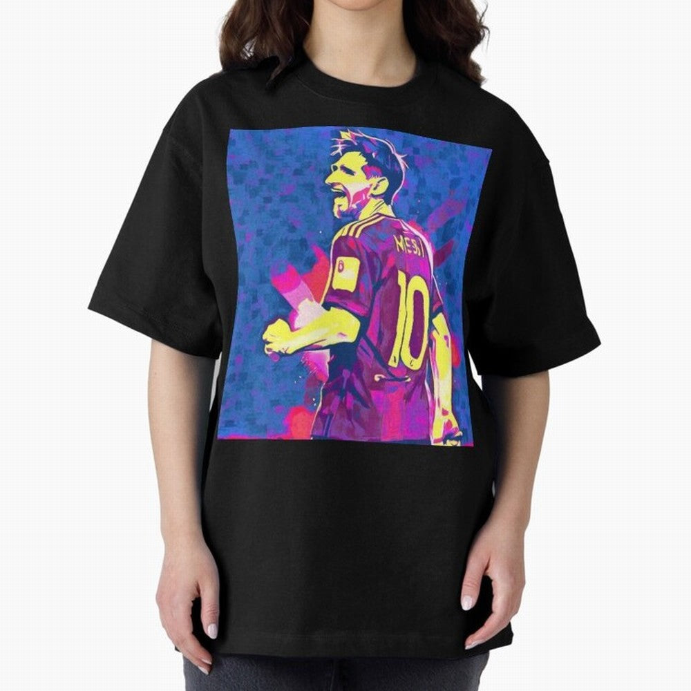 Lionel Messi art Oversized T-Shirt Celebrate the Road through FIFA World Cup 2026 Group Stage for Fans of Mbappe and Neymar and Spain, Bringing Football Passion, Legendary Performances, Festival Vibes and Supporter Community; Perfect for People Who