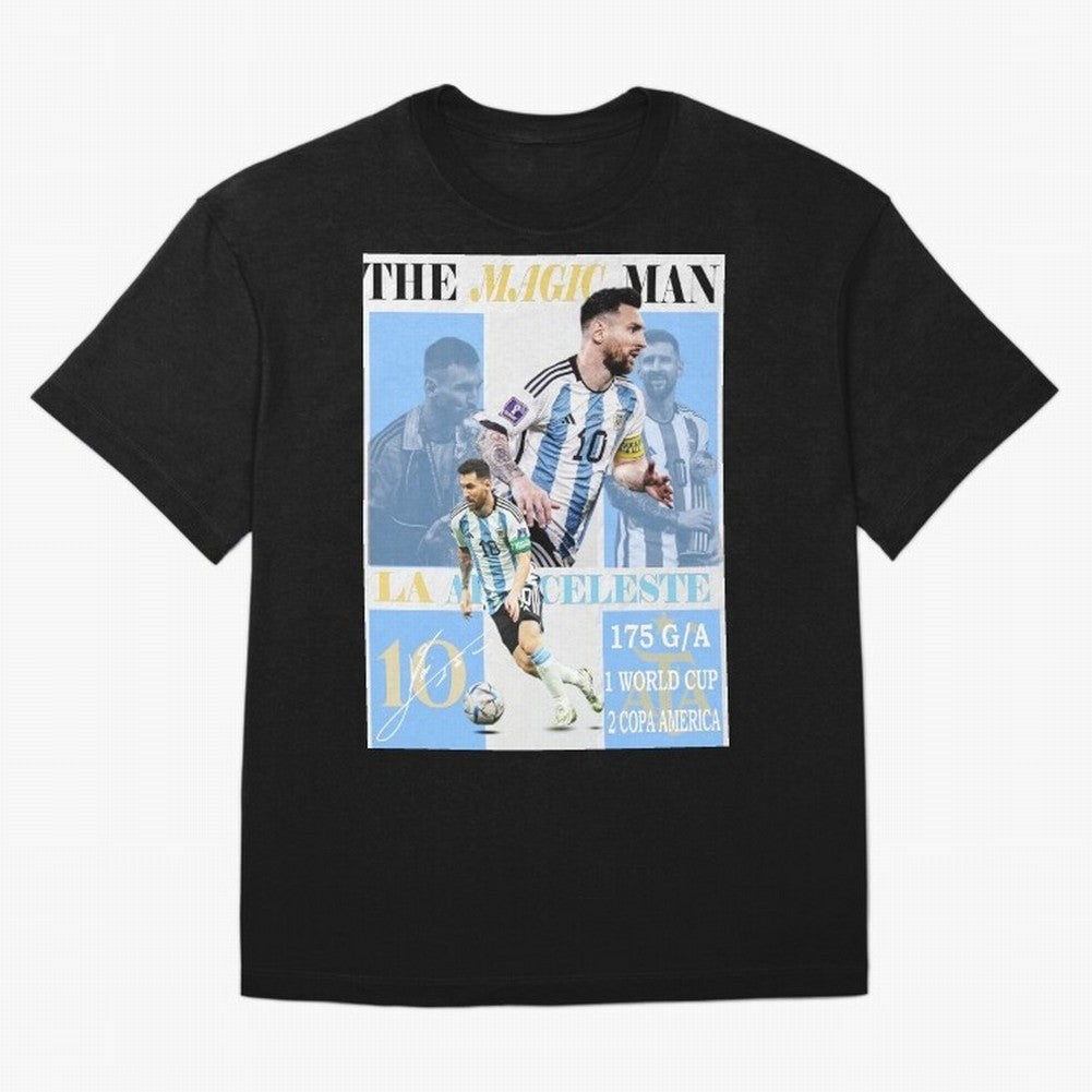 Lionel Messi Argentina World Cup 2022 Champion Victory Poster Oversized T-Shirt Bring Bold Fan Energy to FIFA World Cup 2026 USA Canada Mexico for Fans of CR7 and Netherlands, Bringing Supporter Pride, Iconic Celebrations, Legendary Names and