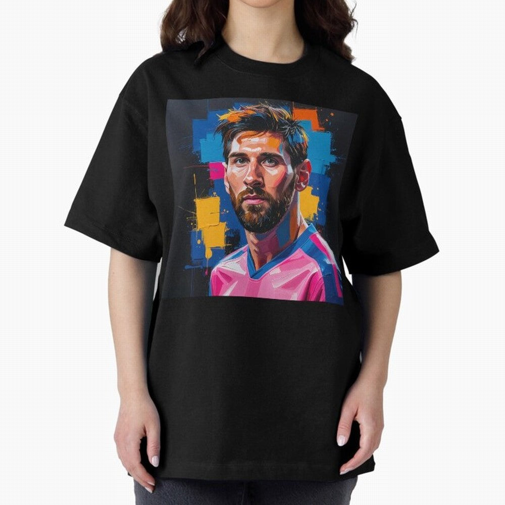 Vibrant Artistic Portrait of Lionel Messi (GOAT) - Digital painting (Version 4) Classic T-Shirt Celebrate National Team Dreams in Global Football Passion for FIFA World Cup 2026, Driven by Neymar, Haaland and Cristiano Ronaldo, Argentina and