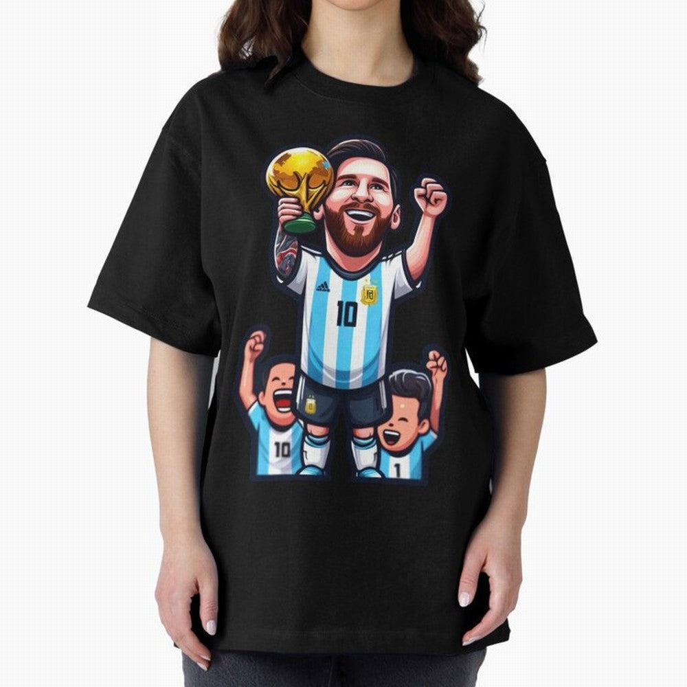 Lionel Messi Digital Print on T-Shirt Classic T-Shirt Experience FIFA World Cup 2026 USA Canada Mexico for Fans of Cristiano Ronaldo, Haaland and CR7 and Spain and Netherlands, Bringing Goal Celebration Energy, Supporter Heritage, Football Icons