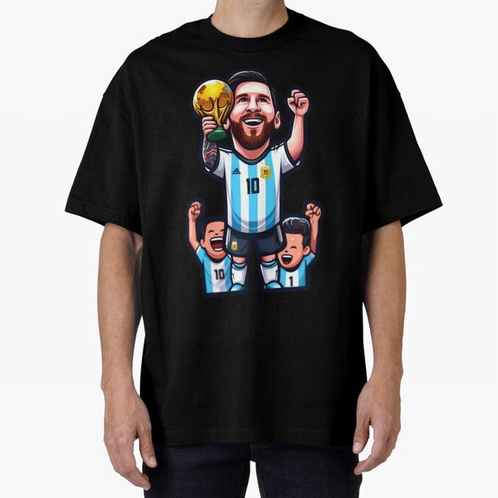 Lionel Messi Digital Print on T-Shirt Classic T-Shirt Experience FIFA World Cup 2026 USA Canada Mexico for Fans of Cristiano Ronaldo, Haaland and CR7 and Spain and Netherlands, Bringing Goal Celebration Energy, Supporter Heritage, Football Icons