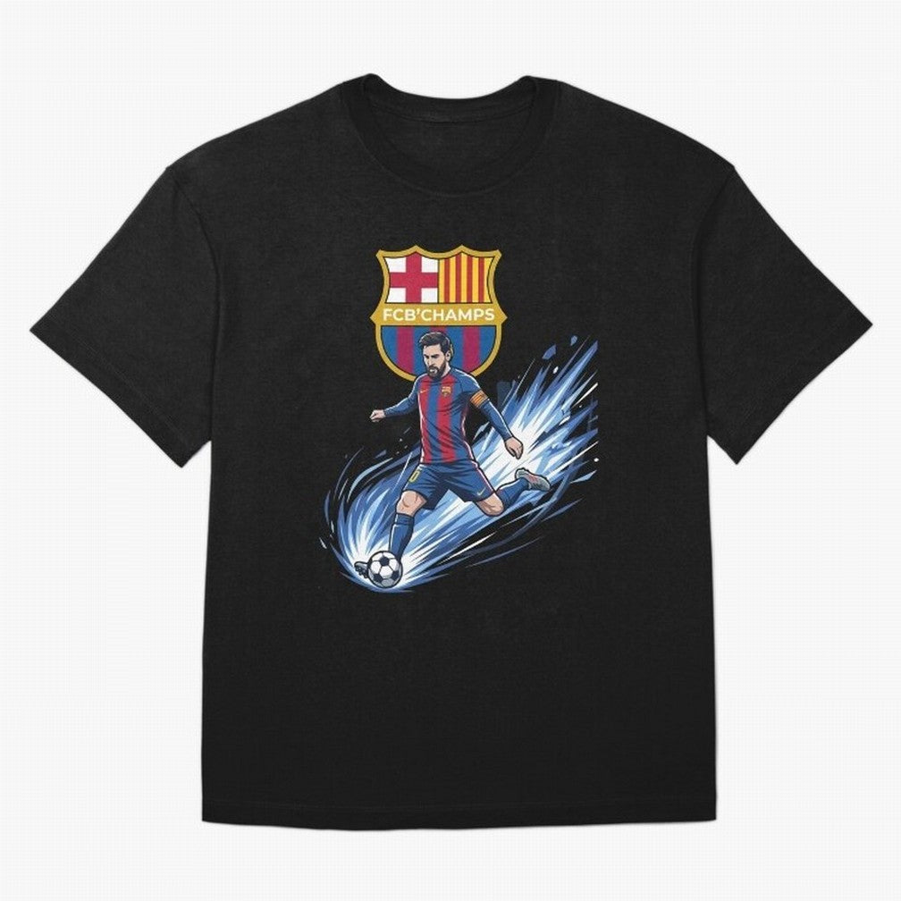 FC Barcelona Champs - The Goat Edition Oversized T-Shirt Celebrate Football Heritage in FIFA World Cup 2026 Group Stage Inspired by Cristiano Ronaldo, Brazil, Portugal and Argentina Energy, Retro Football Energy, Iconic Rivalries, Trophy Chase