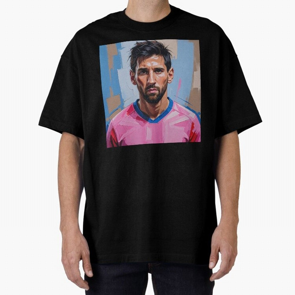 Vibrant Artistic Portrait of Lionel Messi (GOAT) - Digital painting (Version 2) Classic T-Shirt Bring a Vintage Feel to Global Football Passion for FIFA World Cup 2026, Celebrating Messi, England and Germany, Goal Celebration Energy, Supporter