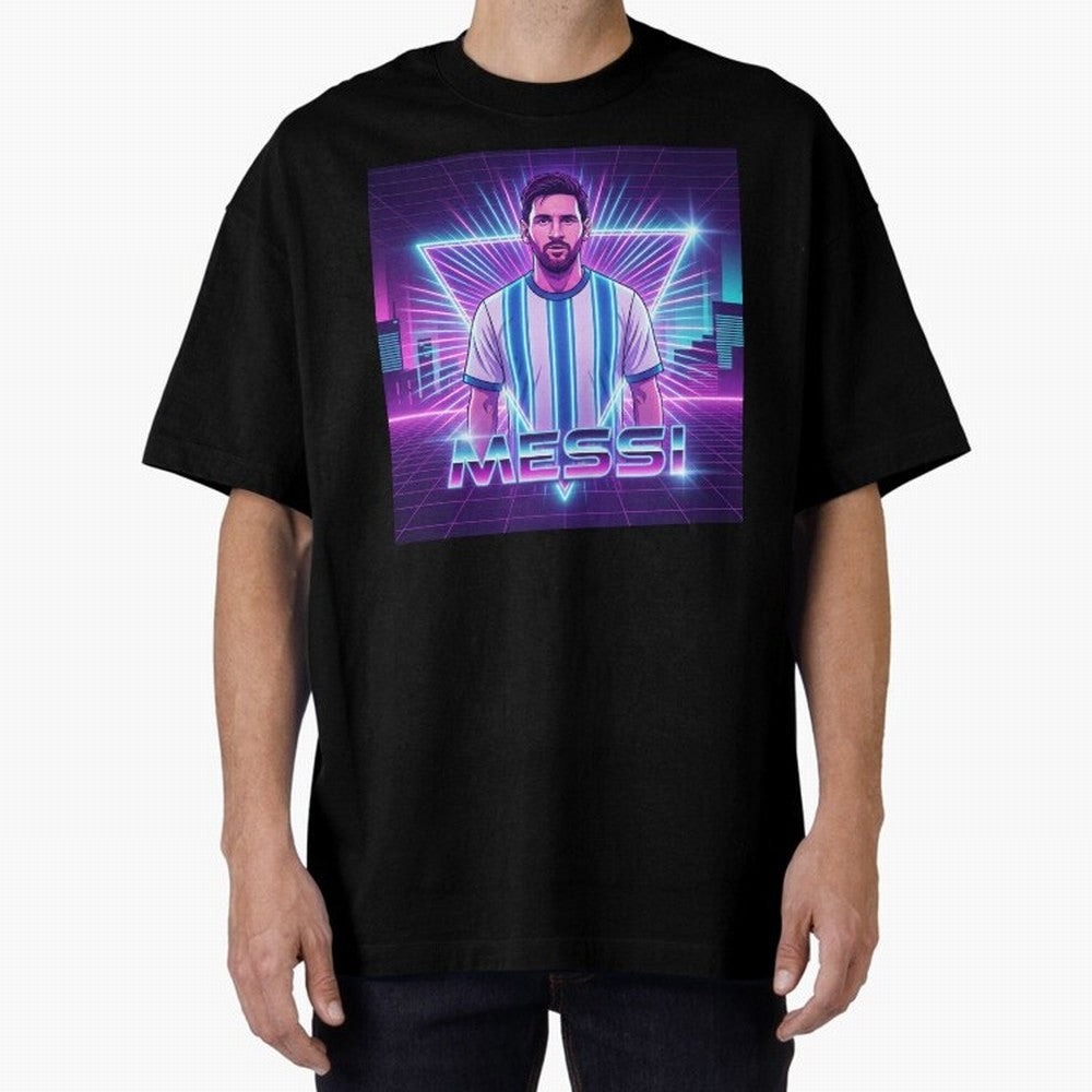 ?Argentina Football Legend Messi Cyberpunk Retro Futurist Design (Version 5) Classic T-Shirt Celebrate Soccer Greatness during FIFA World Cup 2026 Spirit, Built around France, CR7, Champion Mindset, Group Stage Buzz, Knockout Tension and Passionate