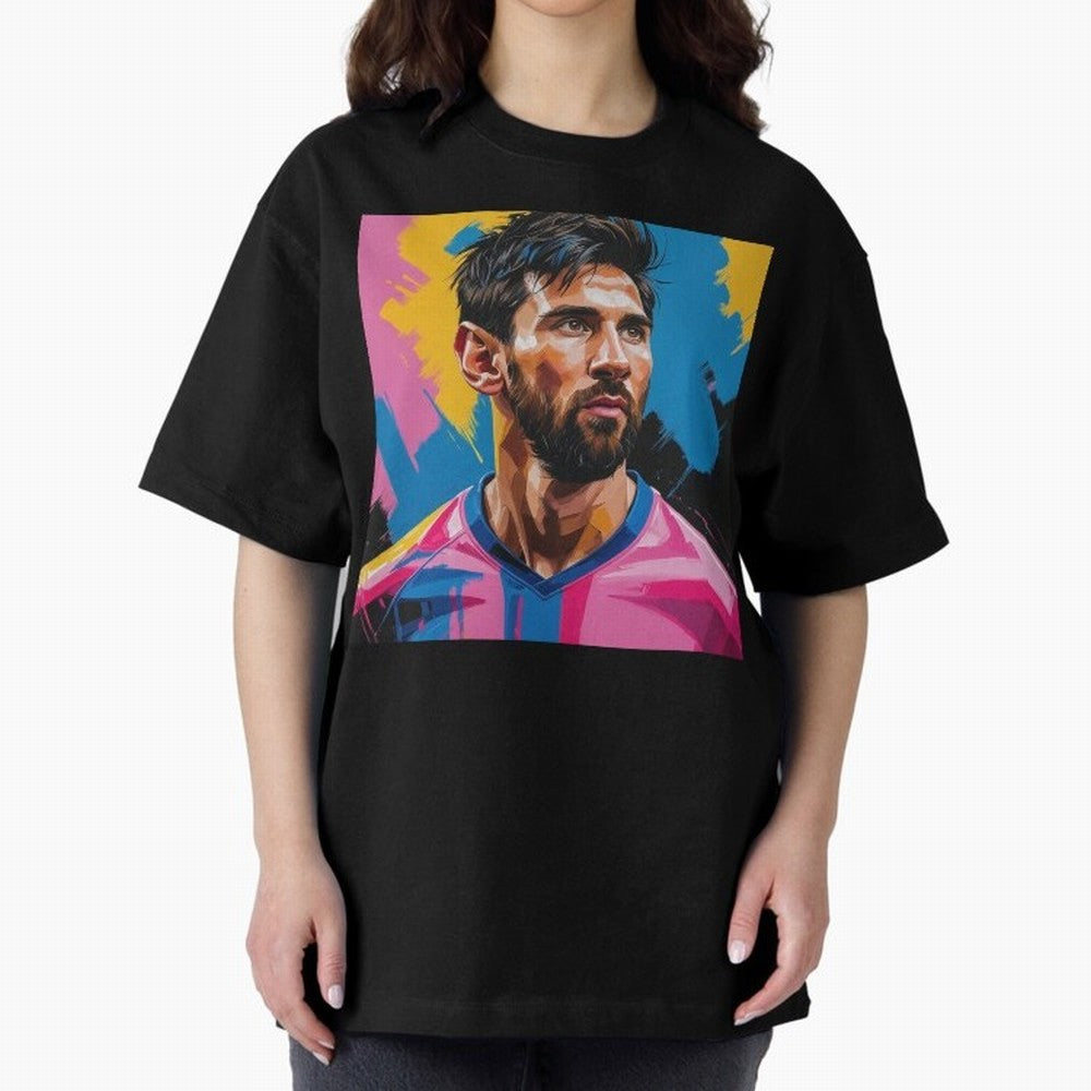 Vibrant Artistic Digital Painting Portrait of Lionel Messi (GOAT) Classic T-Shirt Celebrate Fan Favorites in FIFA World Cup 2026 for Fans of Messi, CR7 and Mbappe and France and Portugal, Bringing Football Passion, Legendary Performances, Festival