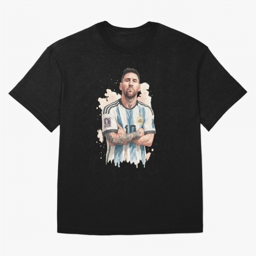 Lionel Messi watercolor illustration Classic T-Shirt Celebrate Classic Football Spirit in the FIFA World Cup 2026 Journey through Messi, CR7 and Mbappe Highlights, Brazil, Portugal and Argentina Pride, Champion Mindset, Group Stage Buzz, Knockout