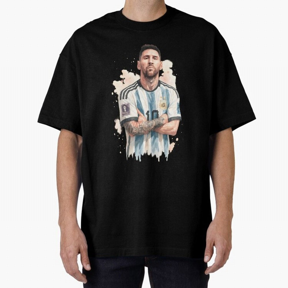 Lionel Messi watercolor illustration Classic T-Shirt Celebrate Classic Football Spirit in the FIFA World Cup 2026 Journey through Messi, CR7 and Mbappe Highlights, Brazil, Portugal and Argentina Pride, Champion Mindset, Group Stage Buzz, Knockout