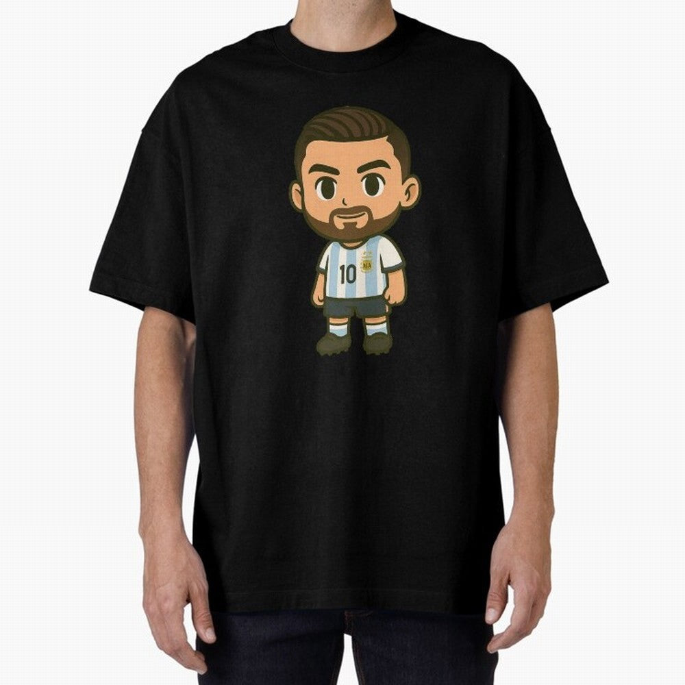 Lionel Messi Cartoon Art Argentina Classic T-Shirt Step into FIFA World Cup 2026 USA Canada Mexico Spirit, Filled with Portugal, Spain and Germany, Messi and Cristiano Ronaldo, Football Festival Excitement, Trophy Ambitions, Country Rivalries and