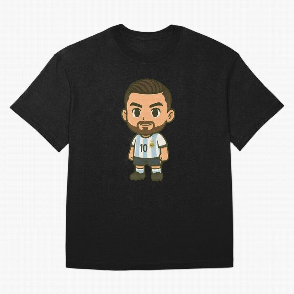 Lionel Messi Cartoon Art Argentina Classic T-Shirt Step into FIFA World Cup 2026 USA Canada Mexico Spirit, Filled with Portugal, Spain and Germany, Messi and Cristiano Ronaldo, Football Festival Excitement, Trophy Ambitions, Country Rivalries and