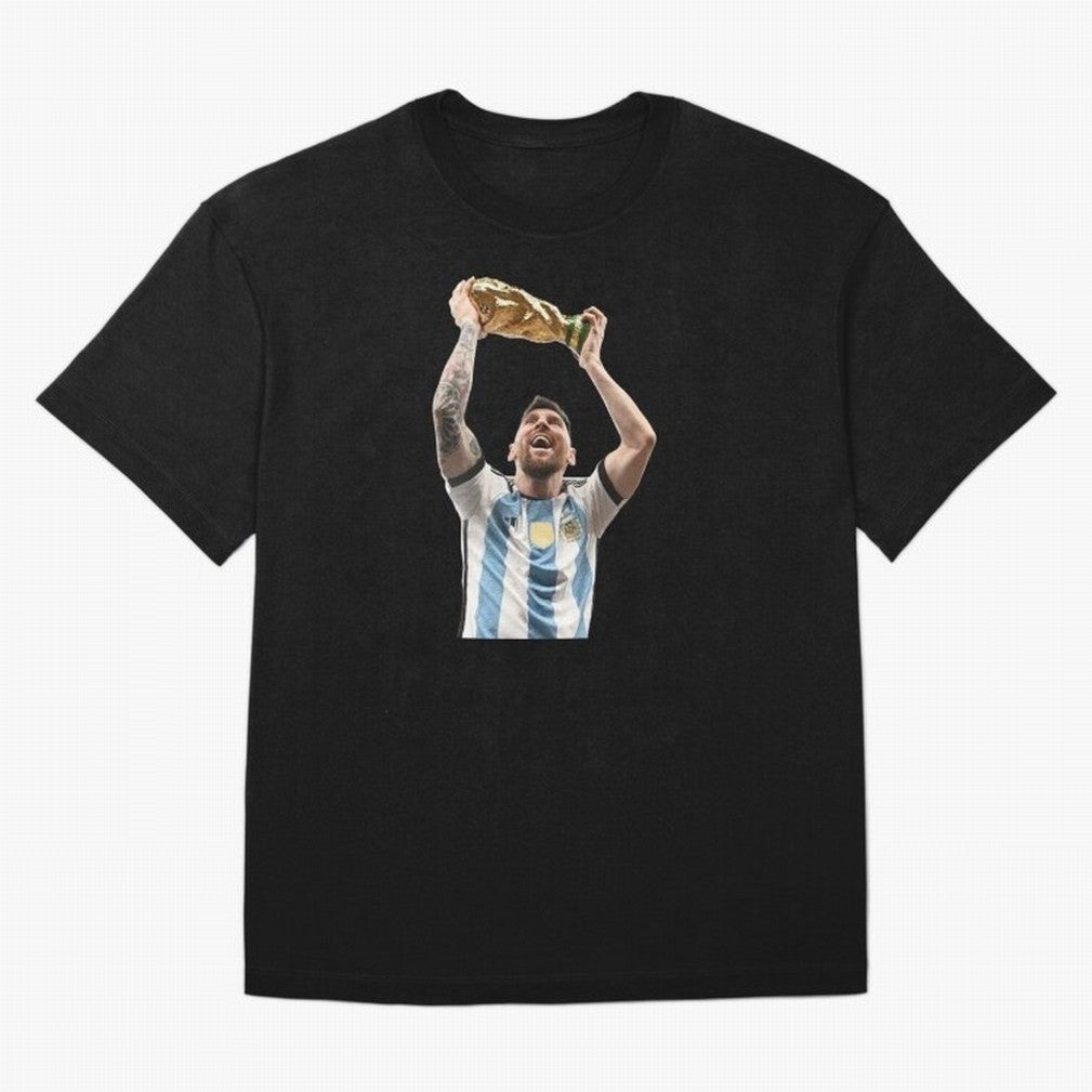 Lionel Messi lifting the World Cup Classic T-Shirt Bring Match Day Fire to FIFA World Cup 2026 Connected to Haaland, France and Portugal Energy, Fan Favorite Moments, National Team Passion, Big Match Drama and Soccer History; Made for Die Hard