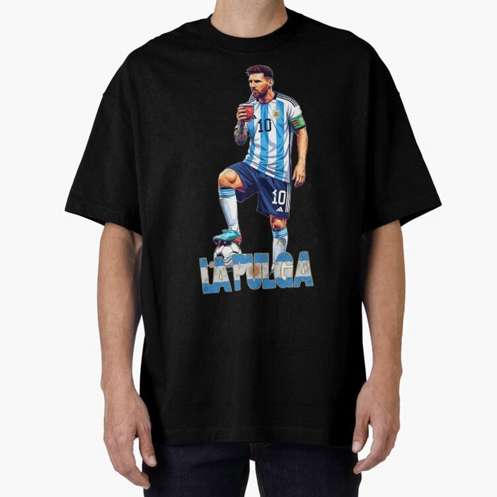 Messi the Flea Drinking Mate ¨C Unique Design by The Goat Classic T-Shirt Feel the Roar of the FIFA World Cup 2026 USA Canada Mexico Journey through Messi Highlights, Argentina and Brazil Pride, Stadium Memories, Football Loyalty, International