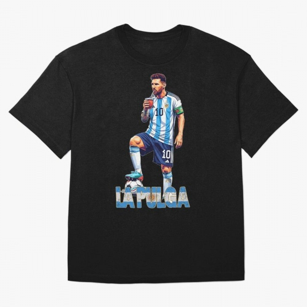 Messi the Flea Drinking Mate ¨C Unique Design by The Goat Classic T-Shirt Feel the Roar of the FIFA World Cup 2026 USA Canada Mexico Journey through Messi Highlights, Argentina and Brazil Pride, Stadium Memories, Football Loyalty, International