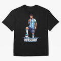 Messi Illustrated Style Drinking Mate ¨C Unique Design by The Goat Classic T-Shirt Relive Match Day Hype around FIFA World Cup 2026, Cristiano Ronaldo, Argentina, France and Brazil, Stadium Memories, Football Loyalty, International Chants and