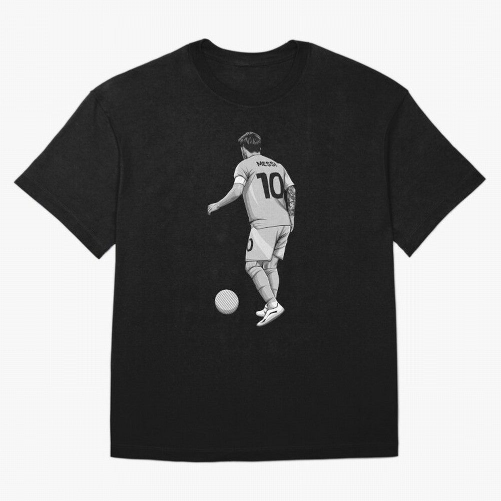 Lionel Messi Black and White Version Classic T-Shirt Make Every Kick Count in FIFA World Cup 2026 for Fans of Messi and Cristiano Ronaldo and Portugal, Bringing Goal Celebration Energy, Supporter Heritage, Football Icons and Worldwide Tournament
