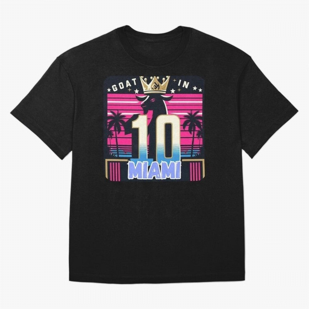 GOAT IN MIAMI | Messi Classic T-Shirt Show Your Love for FIFA World Cup 2026 Group Stage for Fans of Messi, CR7 and Mbappe and Brazil, Portugal and Argentina, Bringing Championship Spirit, Famous Goals, Roaring Crowds and International Football