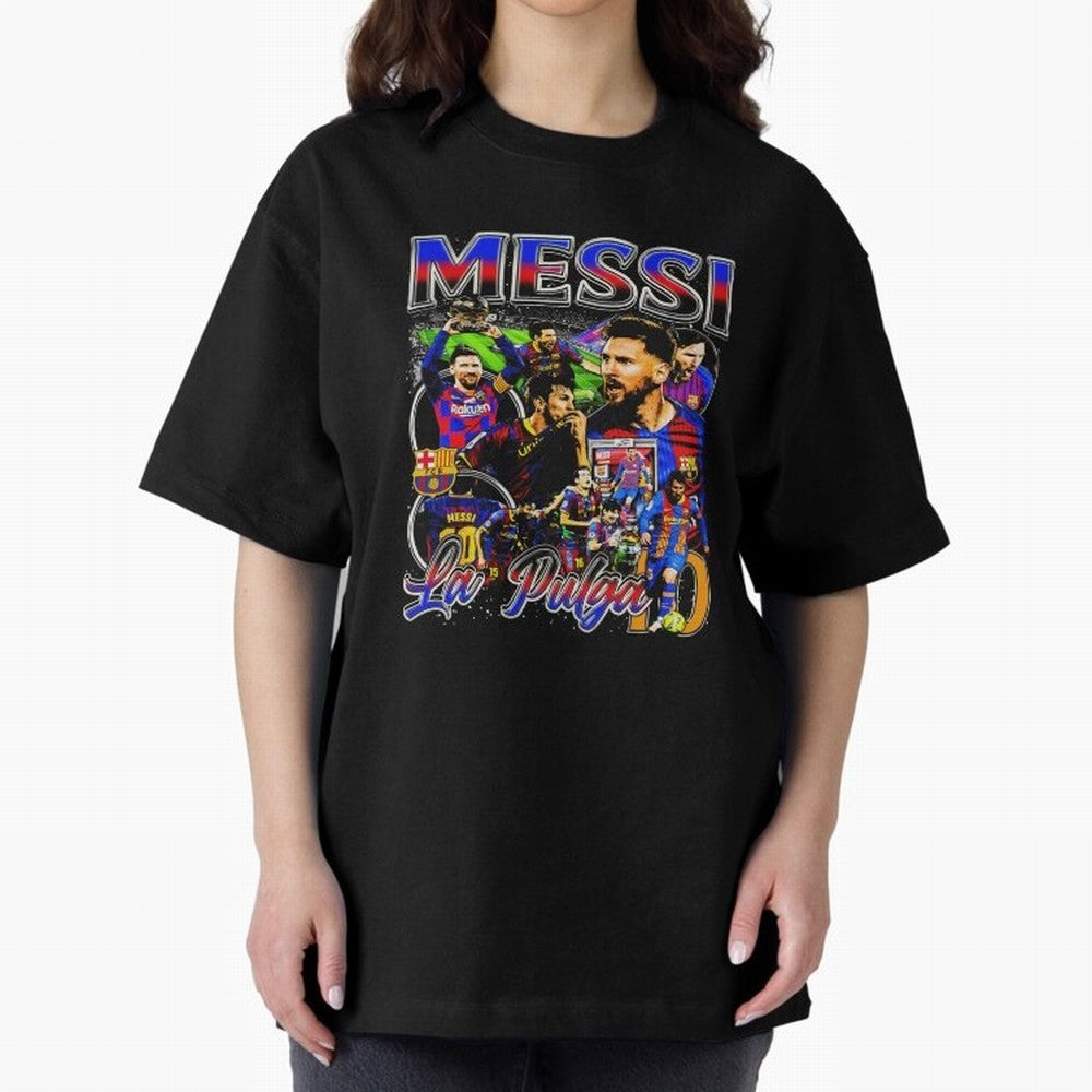 Lionel Messi La Pulga Oversized T-Shirt Celebrate the Stars of Global Football Passion for FIFA World Cup 2026 USA Canada Mexico, with Neymar, Argentina, Goal Celebration Energy, Supporter Heritage, Football Icons and Worldwide Tournament Joy; Made