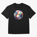 Football Soccer Ball Watercolor Illustration Drawing (Black BG) Oversized T-Shirt Show Match Day Excitement for the FIFA World Cup 2026 USA Canada Mexico Journey through Neymar Highlights, Portugal Pride, Sports Nostalgia, International