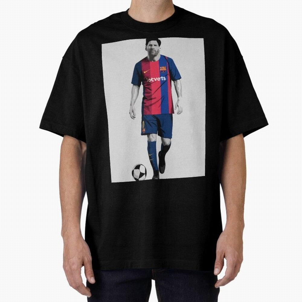 Lionel Messi Barcelona Illustration ¨C Iconic Football Artwork Classic T-Shirt Remember Iconic Moments from Global Football Passion for FIFA World Cup 2026, Inspired by Messi, CR7 and Mbappe, Brazil, Supporter Pride, Iconic Celebrations, Legendary