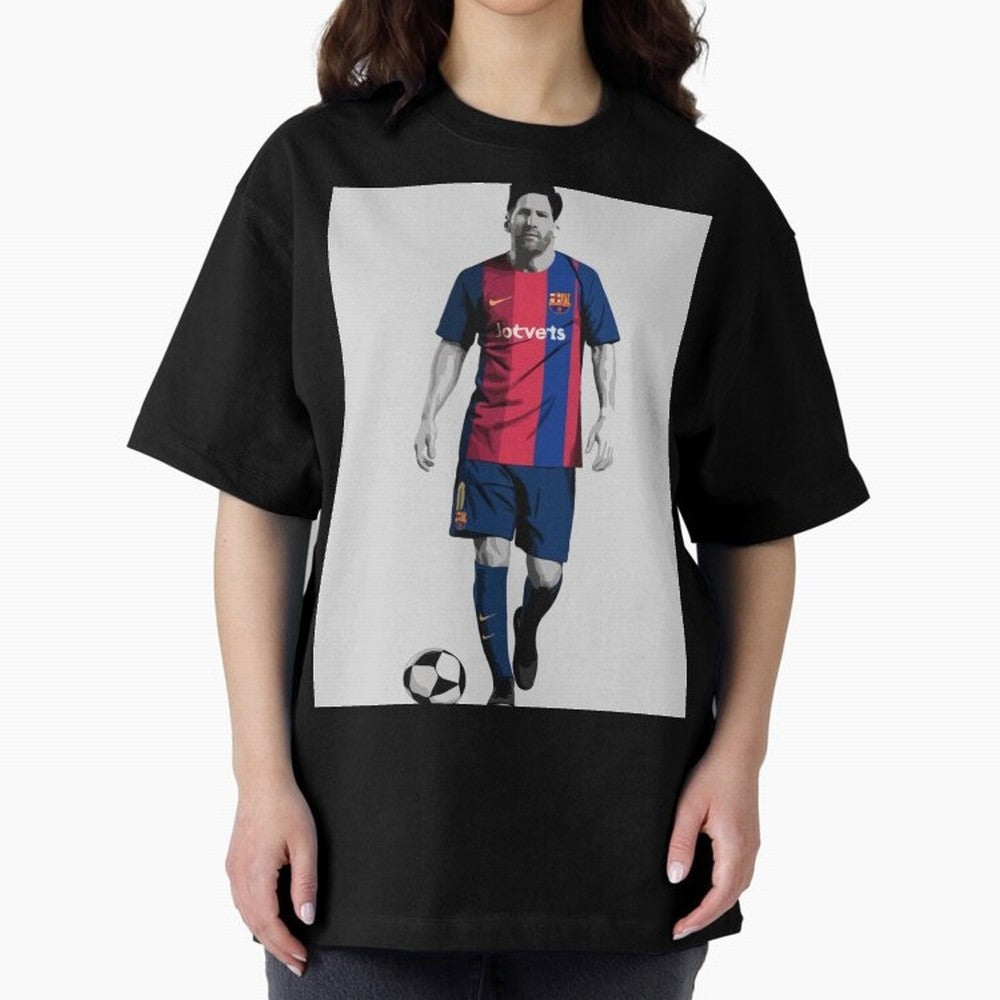Lionel Messi Barcelona Illustration ¨C Iconic Football Artwork Classic T-Shirt Remember Iconic Moments from Global Football Passion for FIFA World Cup 2026, Inspired by Messi, CR7 and Mbappe, Brazil, Supporter Pride, Iconic Celebrations, Legendary