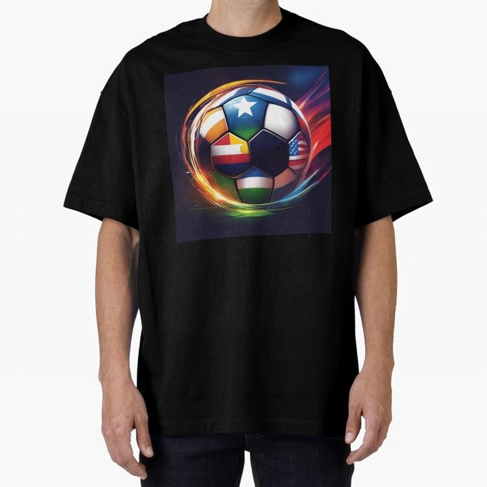 Soccer 2 Oversized T-Shirt Show Your Tournament Heart for the FIFA World Cup 2026 Journey through Messi, Neymar and Mbappe Highlights, Argentina, France and Brazil Pride, Football Festival Excitement, Trophy Ambitions, Country Rivalries and Star