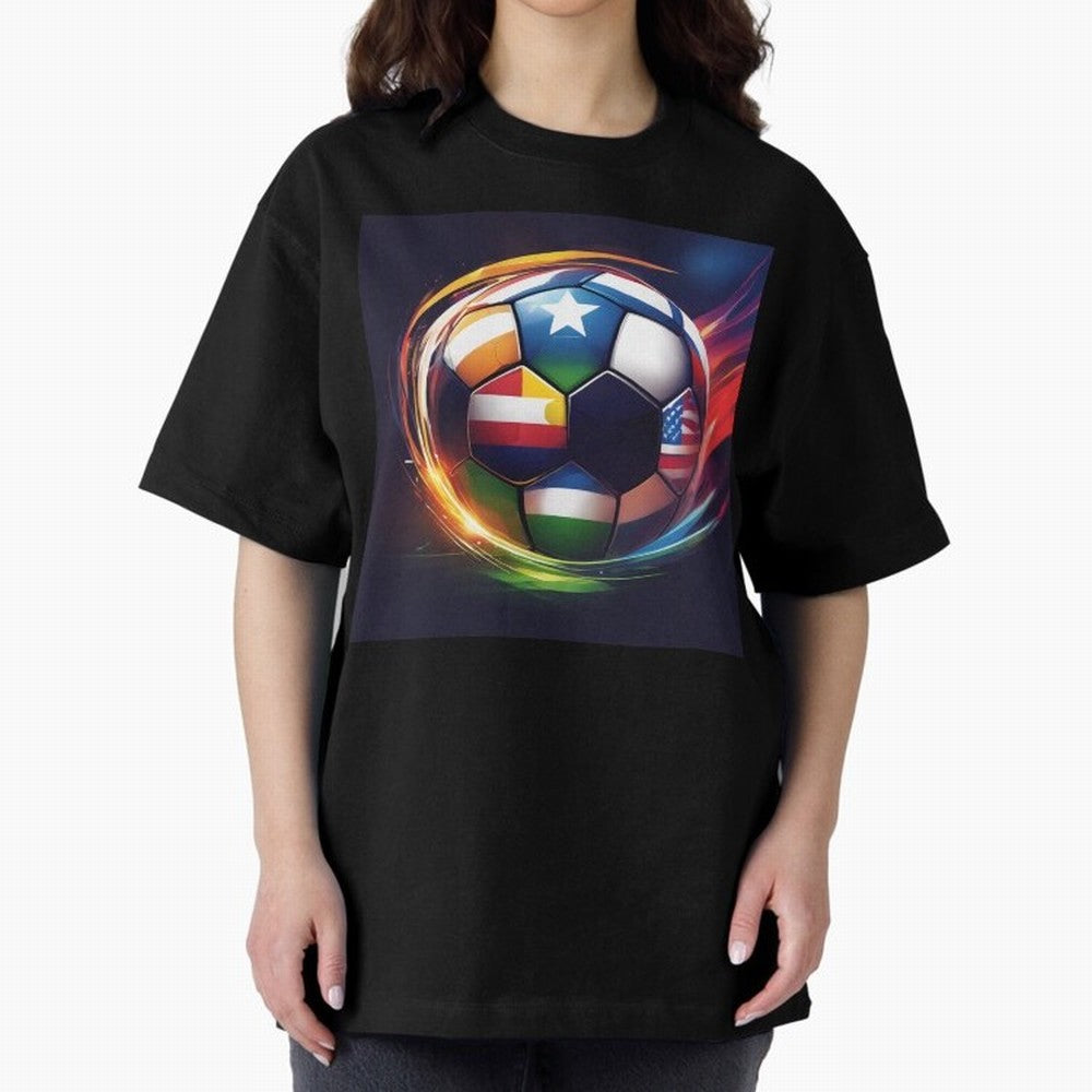 Soccer 2 Oversized T-Shirt Show Your Tournament Heart for the FIFA World Cup 2026 Journey through Messi, Neymar and Mbappe Highlights, Argentina, France and Brazil Pride, Football Festival Excitement, Trophy Ambitions, Country Rivalries and Star