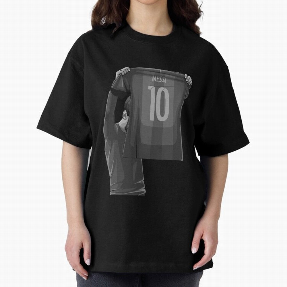 Lionel Messi Black and White Version Oversized T-Shirt Honor Champions and Dreams in Global Football Passion for FIFA World Cup 2026 Group Stage, Filled with CR7, Spain and Netherlands, Fan Favorite Moments, National Team Passion, Big Match Drama
