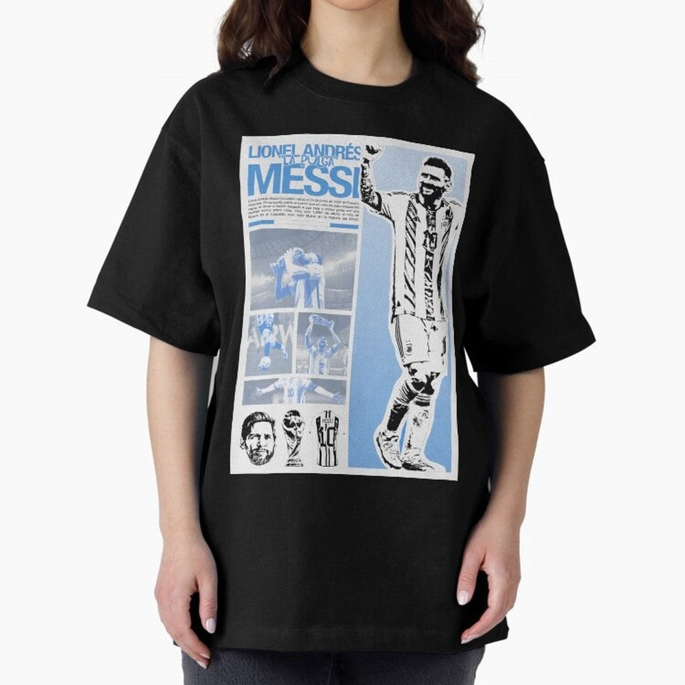 The Flea Lionel Messi Oversized T-Shirt Feel the Trophy Chase of FIFA World Cup 2026 Spirit, Built around Portugal, Haaland, Global Supporter Spirit, Legendary Goals, National Colors and Tournament Celebration; Ideal for Fans Who Follow Messi,