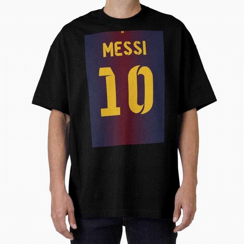 Barcelona 2012 Jersey Messi 10 Oversized T-Shirt Step into the FIFA World Cup 2026 Group Stage Journey through CR7 Highlights, England Pride, Championship Spirit, Famous Goals, Roaring Crowds and International Football Unity; Ideal for Fans Who