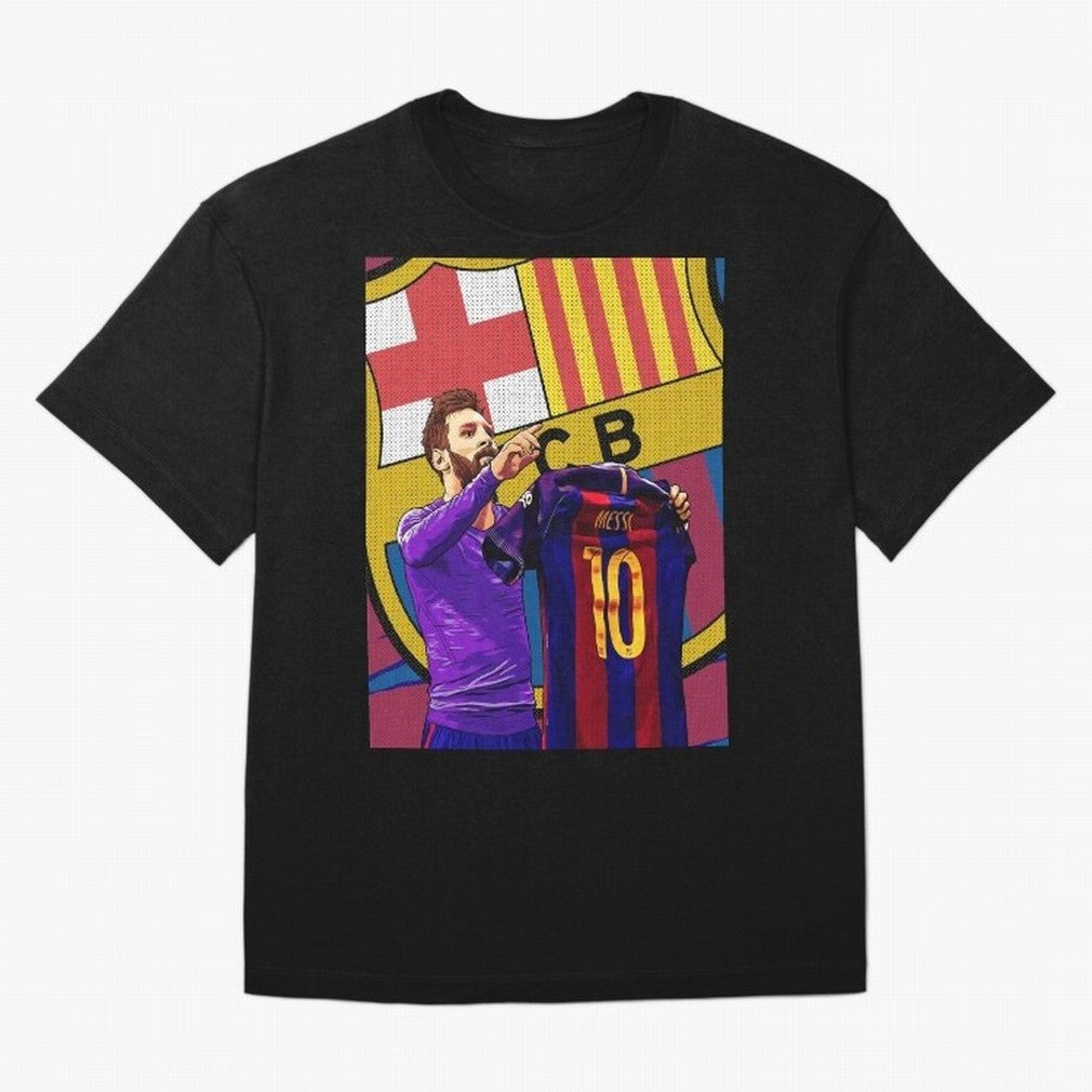 Messi Goat in FC Barcelna Graphic T-Shirt Bring Stadium Energy to Match Day Hype around FIFA World Cup 2026, Mbappe, Portugal, Worldwide Fan Energy, Dramatic Goals, Stadium Lights and Championship Celebrations; Ideal for Passionate Fans Who Love