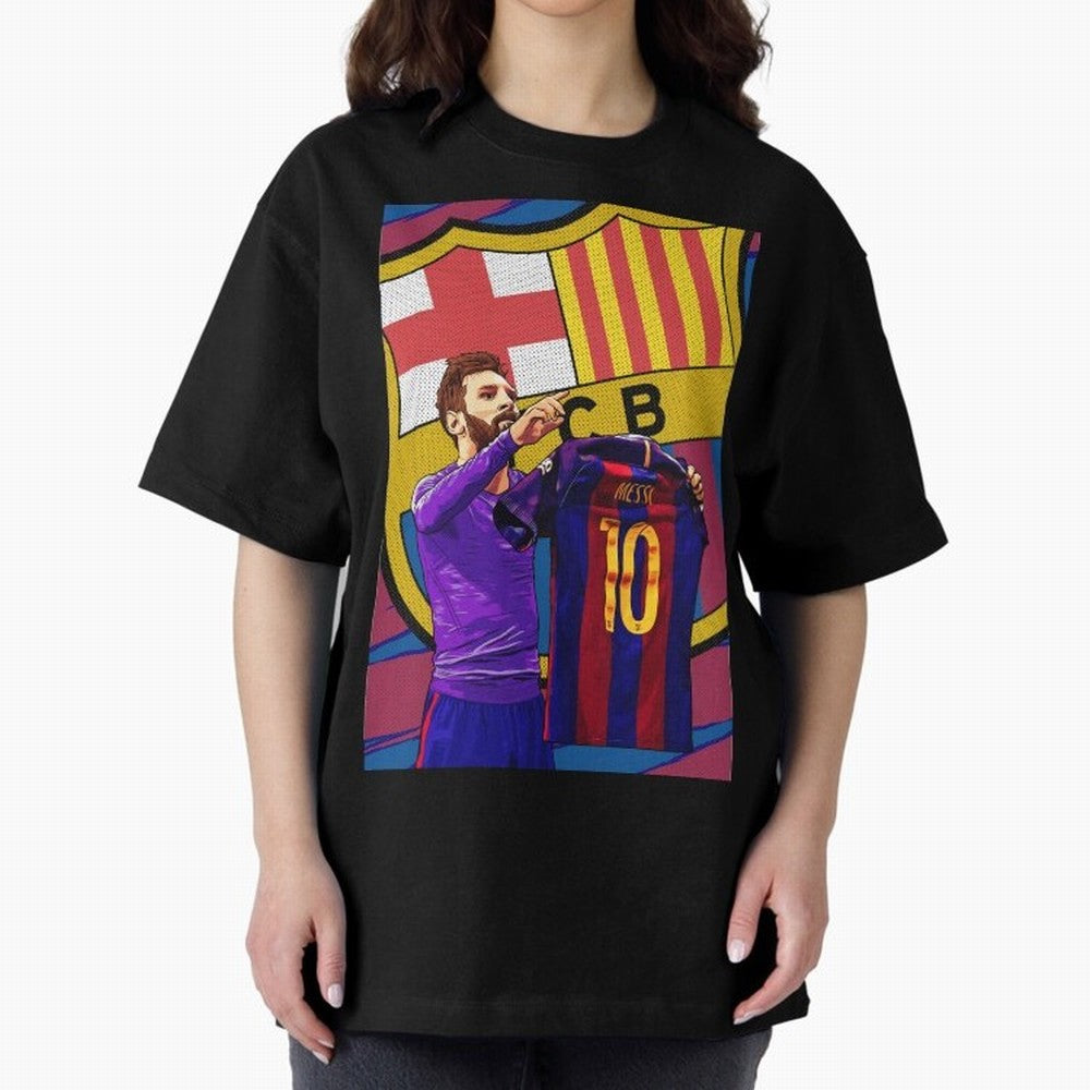 Messi Goat in FC Barcelna Premium T-Shirt Showcase Match Day Hype around FIFA World Cup 2026, Messi and Cristiano Ronaldo, France, Vintage Soccer Flavor, Modern Football Stars, National Flags and Final Night Emotion; Perfect for People Who Love